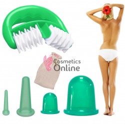 Ventuze de masaj anticelulitic si facial VMA010AA, 4 bucati Verzi + 1 Accesoriu si saculet